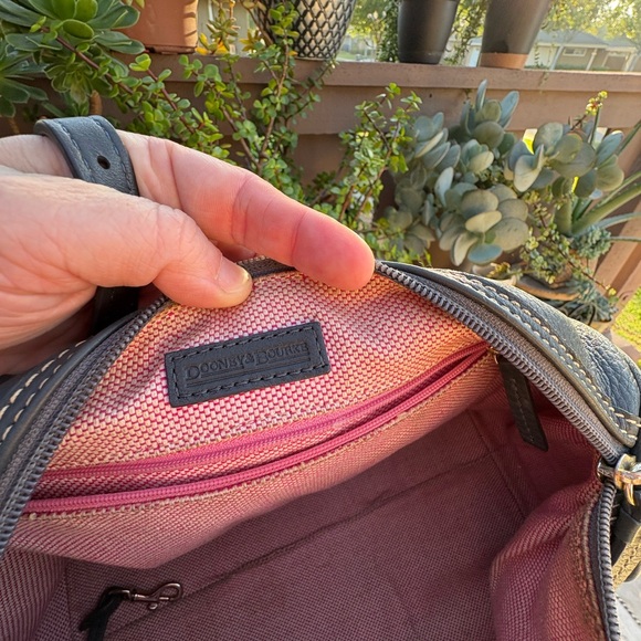 Gray dooney and Bourke pebbled leather bowler bag - Picture 7 of 7